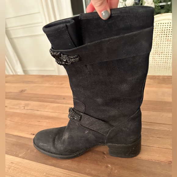 Vera Wang Lavender Cameron Leather with Rhinestones Biker Boots - Picture 7 of 9